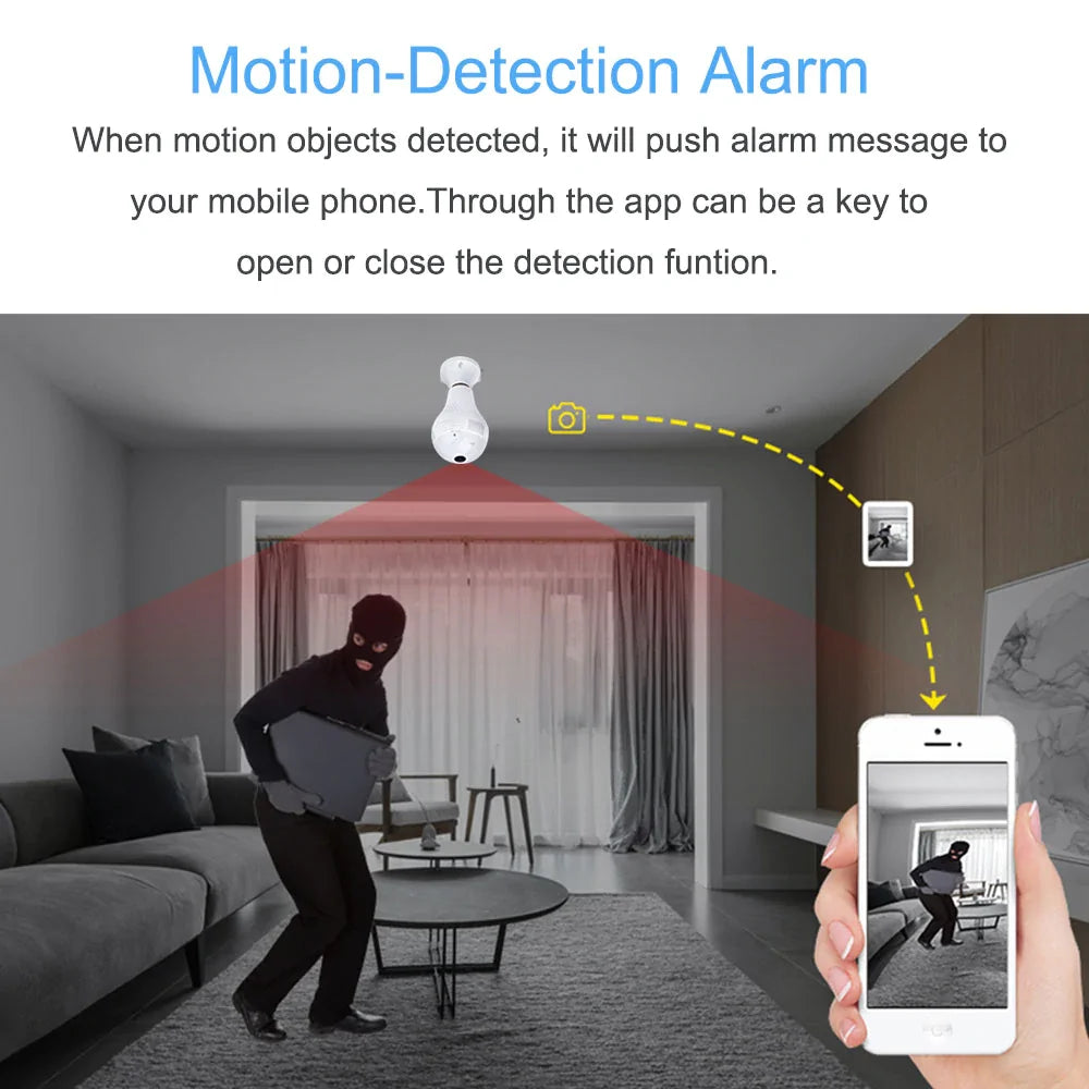 Caméra de Sécurité en Forme d'Ampoule